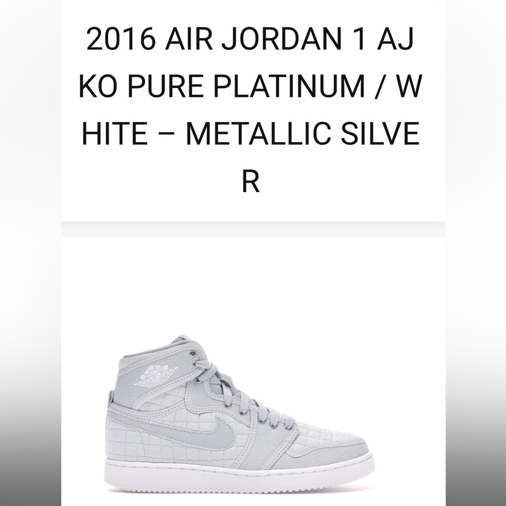 2016 AIR JORDAN AJ KO PURE PLATINUM